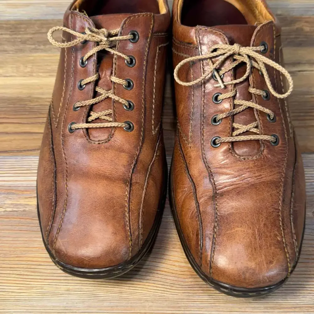 Born Men's Brown Leather Lace-Up Casual Oxford Shoes, Size 11/45